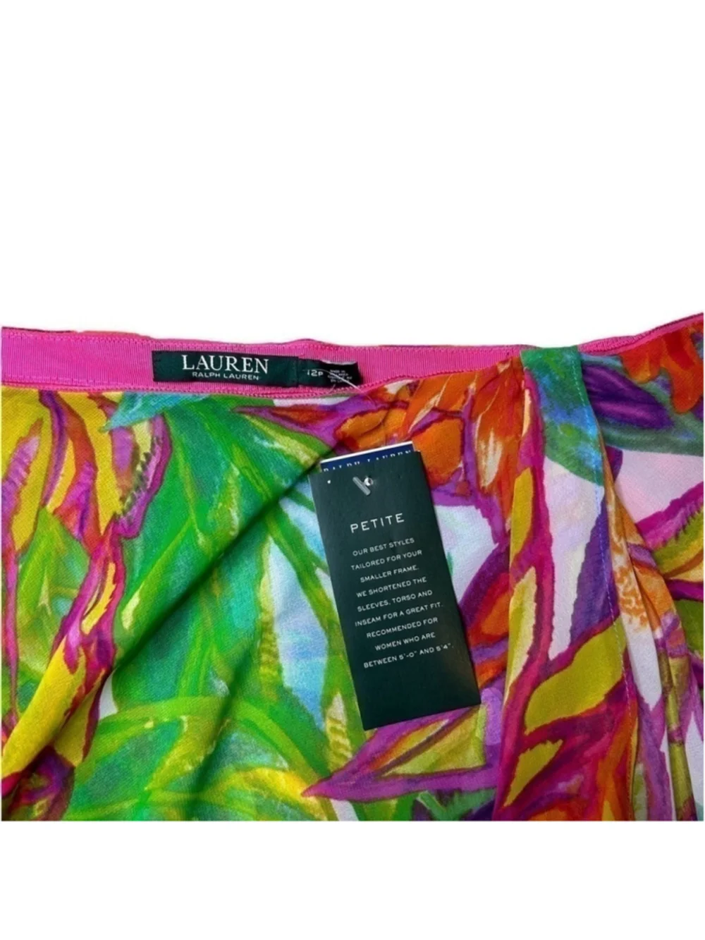 Lauren Ralph Lauren Women’s Petite Multi Floral Lined Wrap Skirt Size 12P - Picture 5 of 11